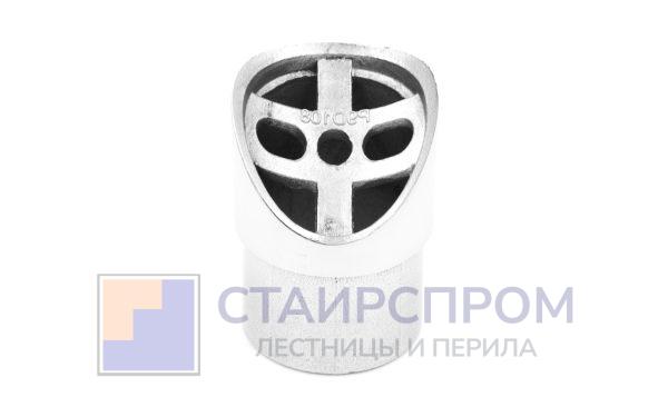Наконечник седловина косая 30° на стойку Ø38.1 мм, под поручень Ø50.8 мм, литая, полированная, AISI 304