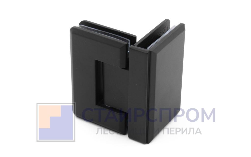 Петля для душевой стекло-стекло 90х55 мм, 90°, цинк, черный - Stairsprom a637c3e2 3282 41da 953e 9bd4f1e62569