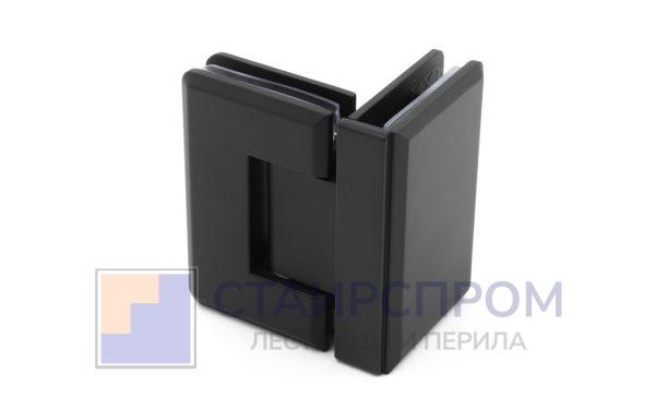Петля для душевой стекло-стекло 90х55 мм, 90°, цинк, черный