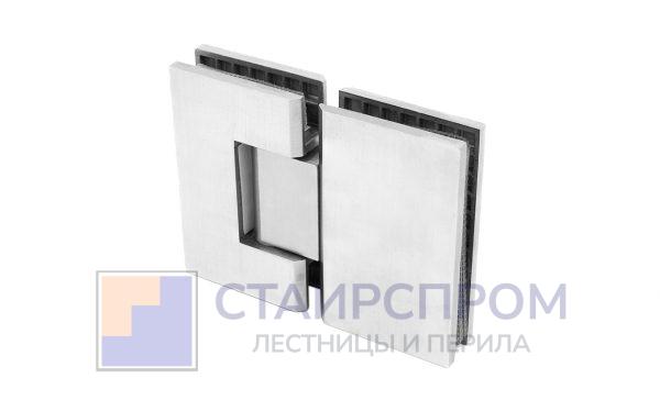 Петля для душевой кабины стекло-стекло 180° 90х55 мм AISI 304 шлифованная