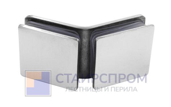 Коннектор для душевой кабины стекло-стекло 135° 45х45 мм латунь-хром
