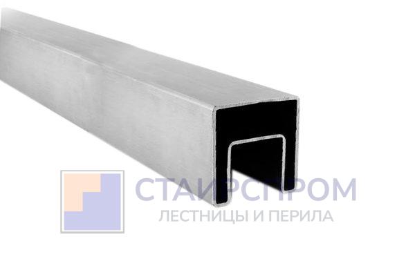 Труба, 40х60, с пазом 24х24 мм под стекло, шлифованная (AISI 201)