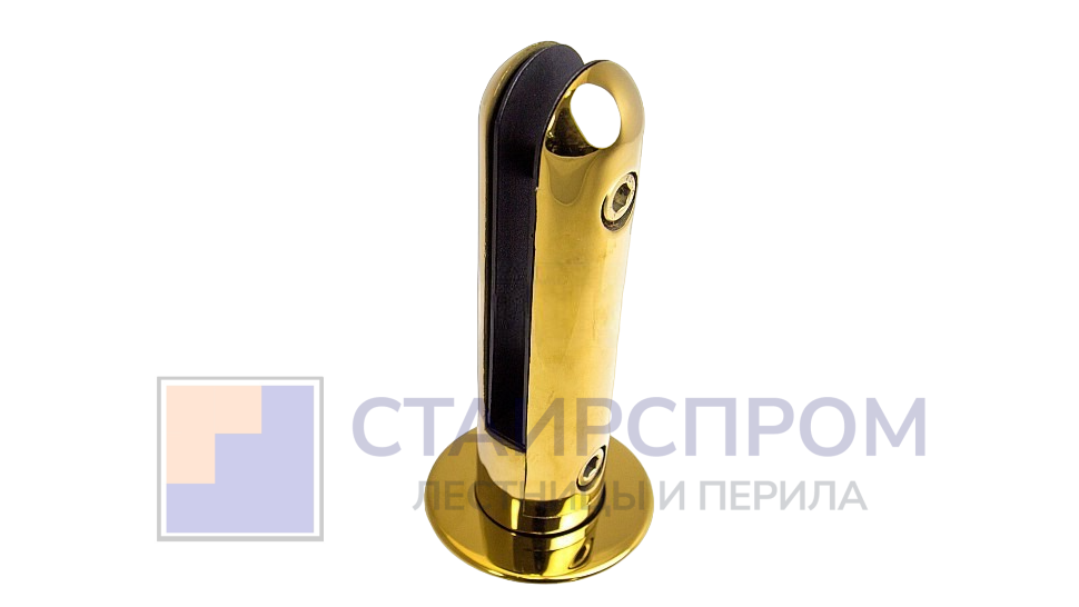 Стеклодержатель литой напольный, круглый Ø50х190 мм, полированный, под золото (AISI 304) - Stairsprom ab0b21e0 c677 4fed bac4 6564a1193f45