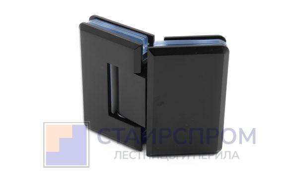 Петля для душевой стекло-стекло 90х55 мм, 135°, цинк, черный