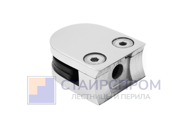 Стеклодержатель литой под стекло 8 мм (4+4 мм), под стойку Ø38.1 мм, (40х22х49), полированный AISI 316