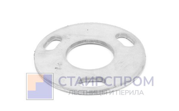 Фланец стойки 38/90х5 (4.3) х AISI 304 #200 3 отв. М10 х 20
