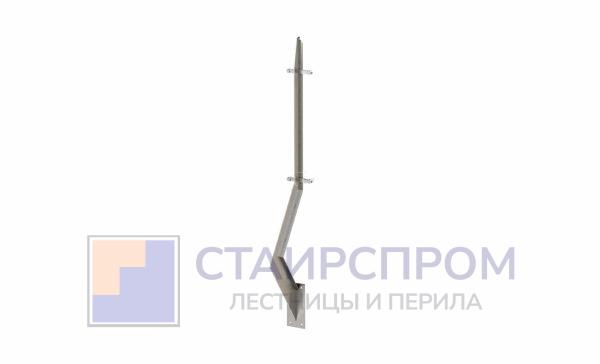 Стойка эксклюзивная с двумя пластинчатыми стеклодержателями, крепление в торец, без ложемента (AISI 304)