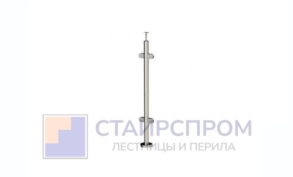 Стойка круглая Ø38.1: 4 штамп. стеклодержателя, полированная, высота 950 мм (AISI 201)