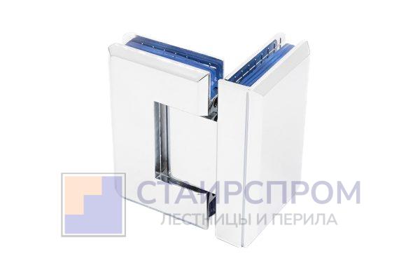 Петля для душевой кабины стекло-стекло 90° 90х55 мм цинк, полированная