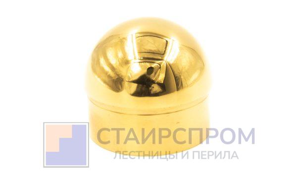 Заглушка для трубы Ø50.8х1.45 мм сферическая литая золотая