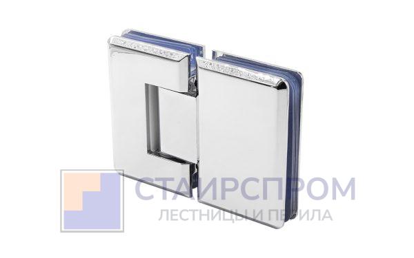 Петля для душевой кабины стекло-стекло 180° 90х55 мм цинк, полированная