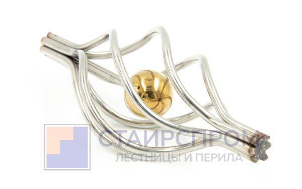Декоративная вставка (корзинка) для стойки Ø25 мм, с золотым шаром