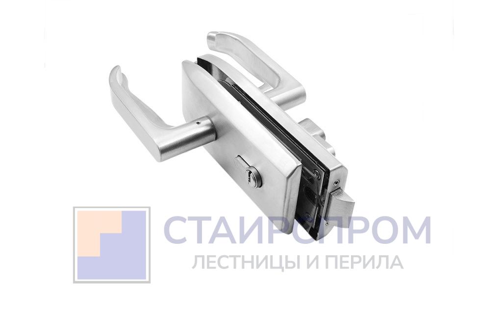 Замок для стеклянной двери с нажимной ручкой и притвором евроцилиндр односторонний ключ/защелка с ответной частью на стену шлифованный - Stairsprom c94309de a53d 4a51 9601 b2a5c3e8d20e