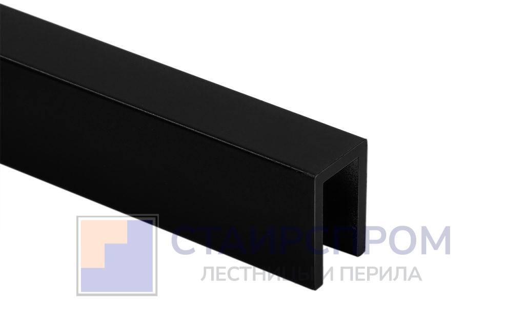 П-образный алюминиевый профиль 19×13х2200 мм для неподвижных стекол 8 мм, черная - Stairsprom caa46298 b681 4f8c b1ce 43224cf0d9c7