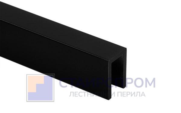 П-образный алюминиевый профиль 19x13х2200 мм для неподвижных стекол 8 мм, черная