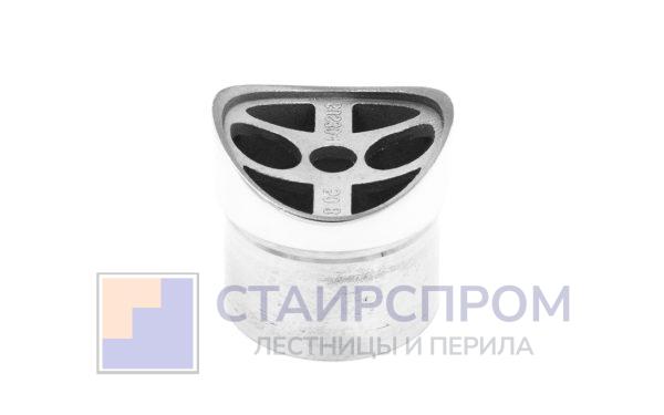Наконечник седловина прямая 90° на стойку Ø38.1 мм, под поручень Ø50.8 мм, литая, полированная, AISI 304