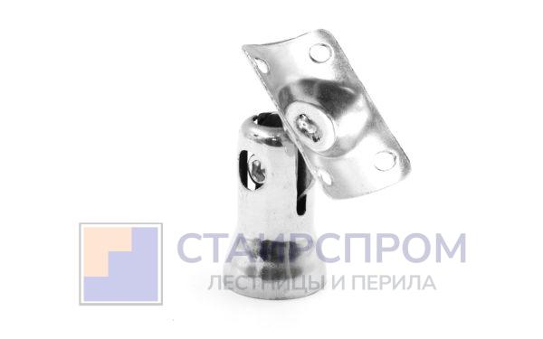 Наконечник "колокольчик" на плоскость, штампованный, с регулируемым ложементом под поручень Ø50.8 мм, шлифованный, нержавеющий AISI 201