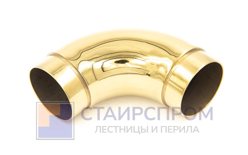 Отвод поручня под Ø50.8х102х1.45 мм, 90°, полированный 600 Grit, с двумя установочными кольцами, золото - Stairsprom d724a5b8 c6ed 49de adc9 f661e8152bee