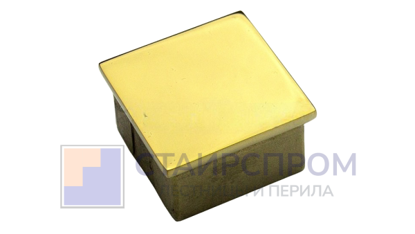 Заглушка для профильной трубы 40х40 мм, литая, полированная, под золото