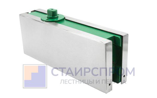Фитинг нижний с доводчиком для стеклянной двери до 80 кг, шлифованный