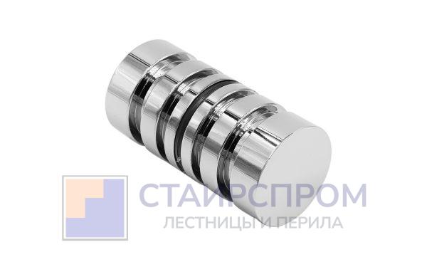 Ручка-кноб для двери 32х38 мм латунь-хром, полированная №2