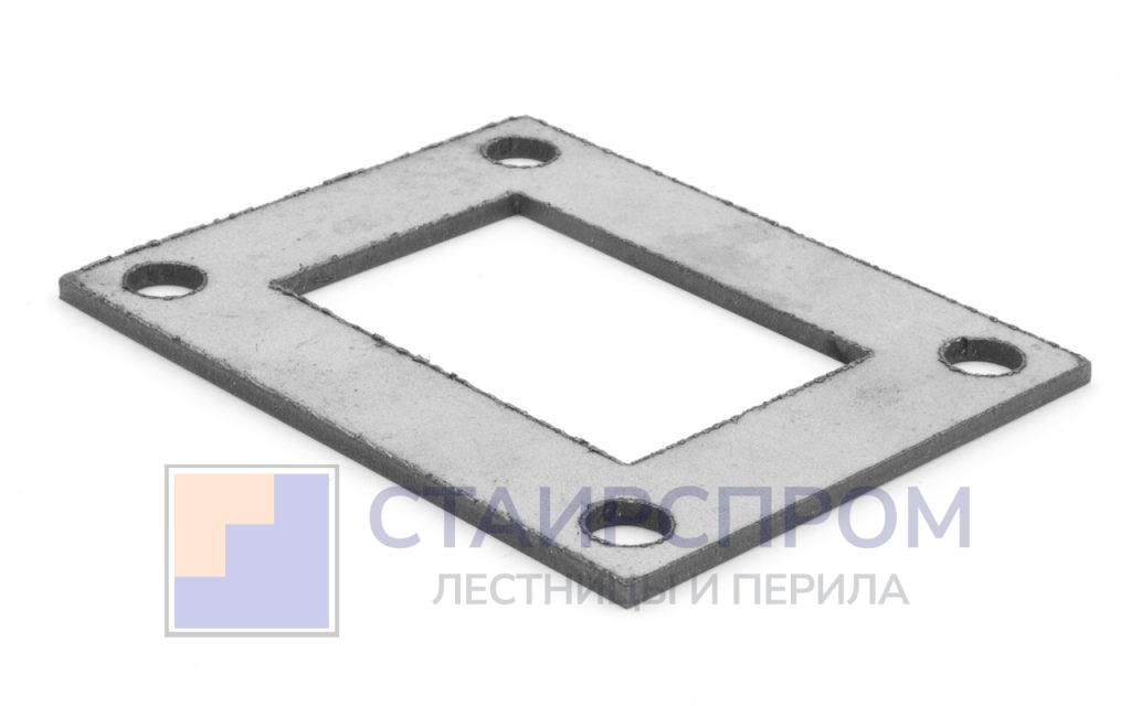 Фланец прямоугольный нержавеющий 100х80 (под трубу 40×60) - Stairsprom eafe1c8b 2508 4645 b842 b1ff90aea022