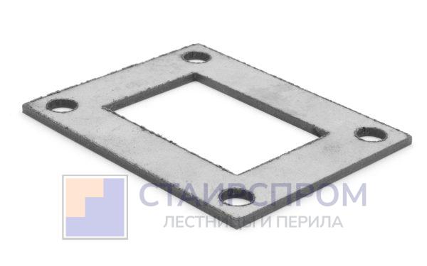 Фланец прямоугольный нержавеющий 100х80 (под трубу 40x60)