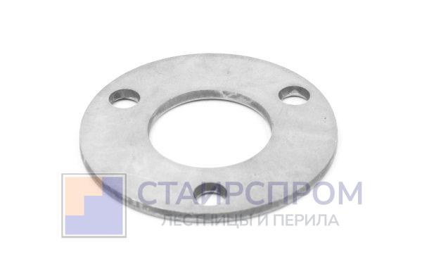Фланец стойки 42/90 х 5 (4,3) х AISI 304 #200 3 отв х М10 х 20