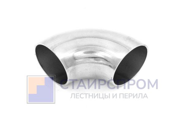 Отвод поручня Ø42.4х90х1.45 мм, 90°, полированный 400 Grit (AISI 201)