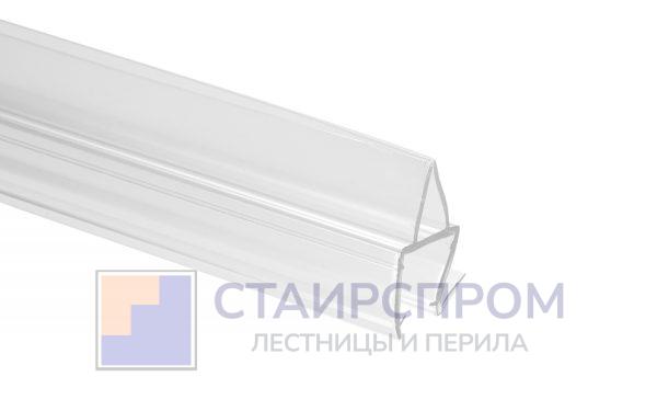 Уплотнитель для стекла в душевую кабину 10 мм, прозрачный, стена-стекло 2200 мм