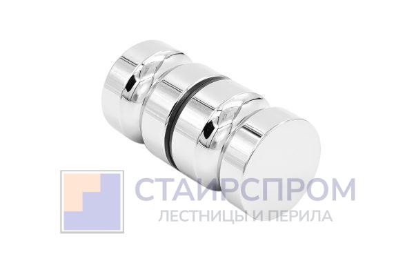 Ручка-кноб для двери 32х38 мм латунь-хром, полированная №3