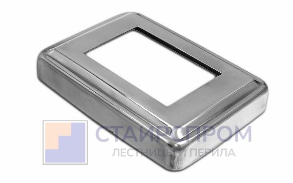Низ стойки под трубу 105х75х0.8 мм для трубы 61х41 мм, полированный 400 Grit (AISI 304)