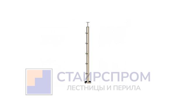 Стойка круглая Ø38.1: 5 ригеледержателей, полированная, высота 950 мм (AISI 304)