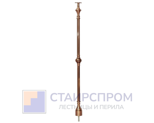 Стойка латунная 'Медина' промежуточная простая 900х22х80, цвет медь