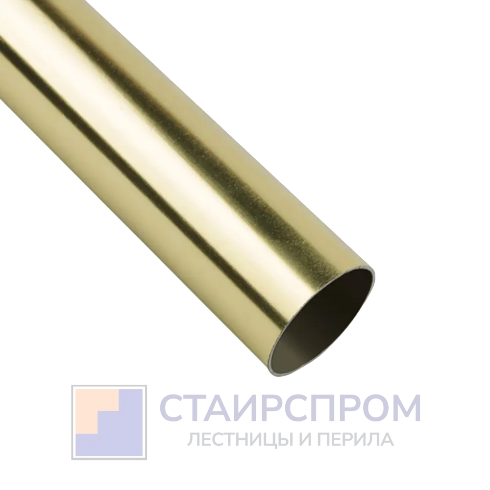 Труба нерж. AISI 304 СТАНДАРТ+, пр-во РОССИЯ, Ø38.1×1.5, полированная, под золото - Stairsprom 9a9580a5 be01 459a 8ea4 1d9ea7259cda