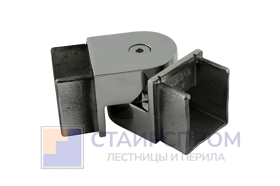 Отвод для поручня с пазом 40х40 мм, шарнирный, полир., (AISI 304) - Stairsprom 623af2c7 e092 4cfa 89f8 3fff0b264b4c